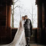 traditional couple during glasgow wedding ceremony at boclair